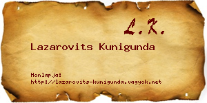Lazarovits Kunigunda névjegykártya